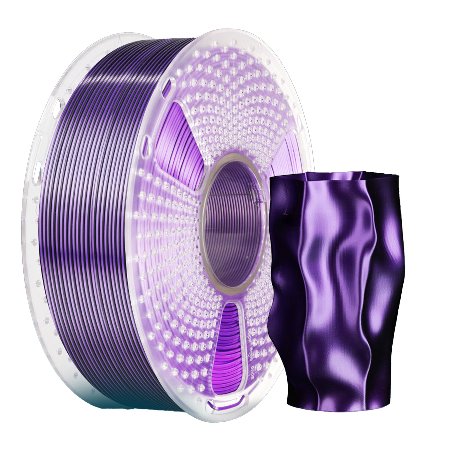 yourDroid DualColor Biosilk PLA+ Filament Noir/Violet 1,75 mm 1 kg – Image 2