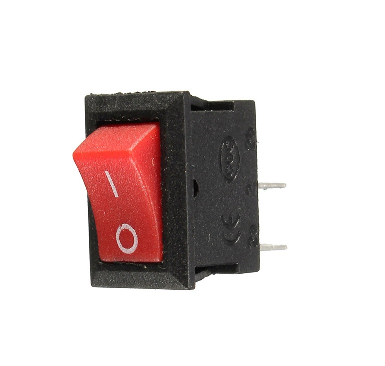 Interrupteur à bascule marche/arrêt 250V 6A (rouge)