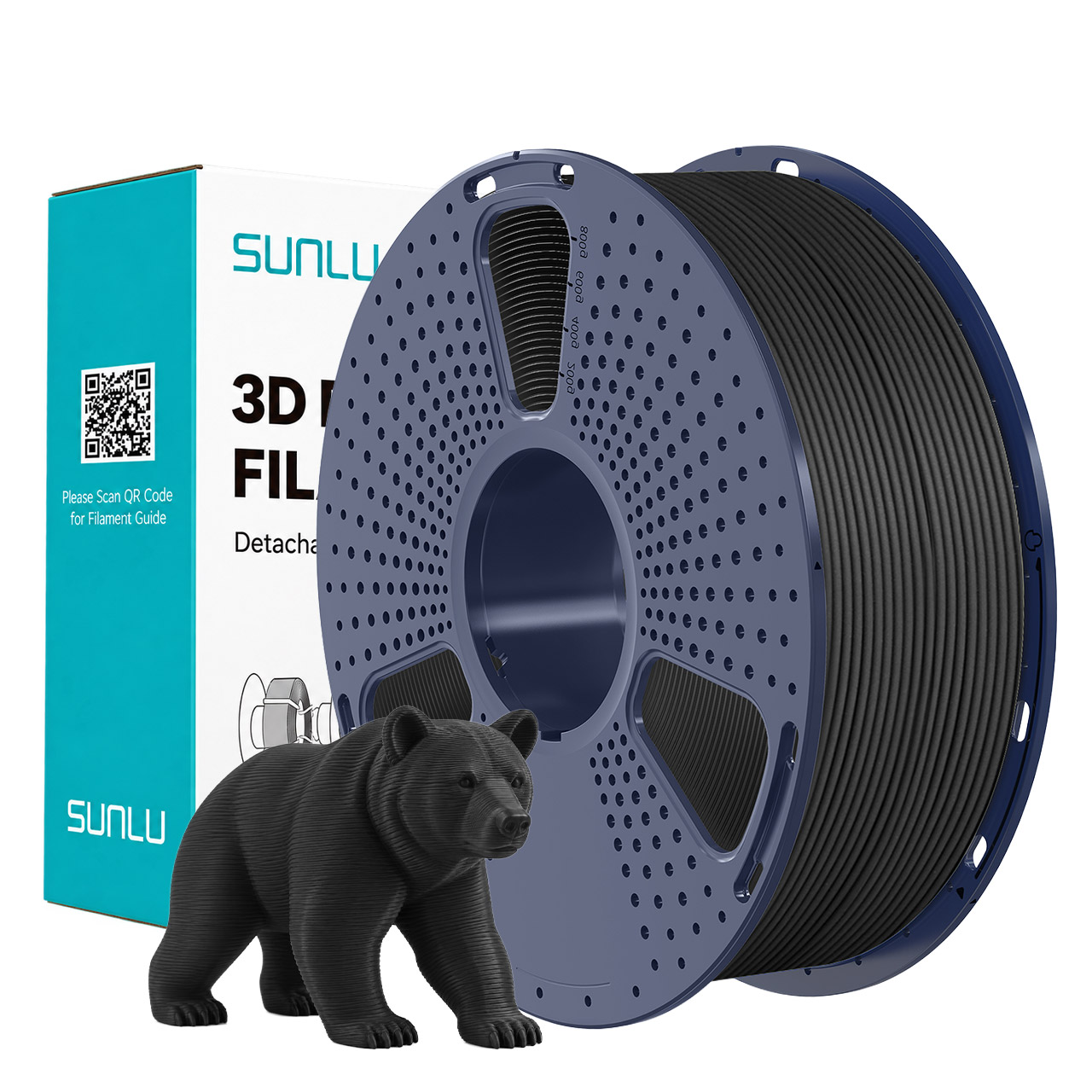 Filament Sunlu PLA Mat 1.75mm Noir 1kg