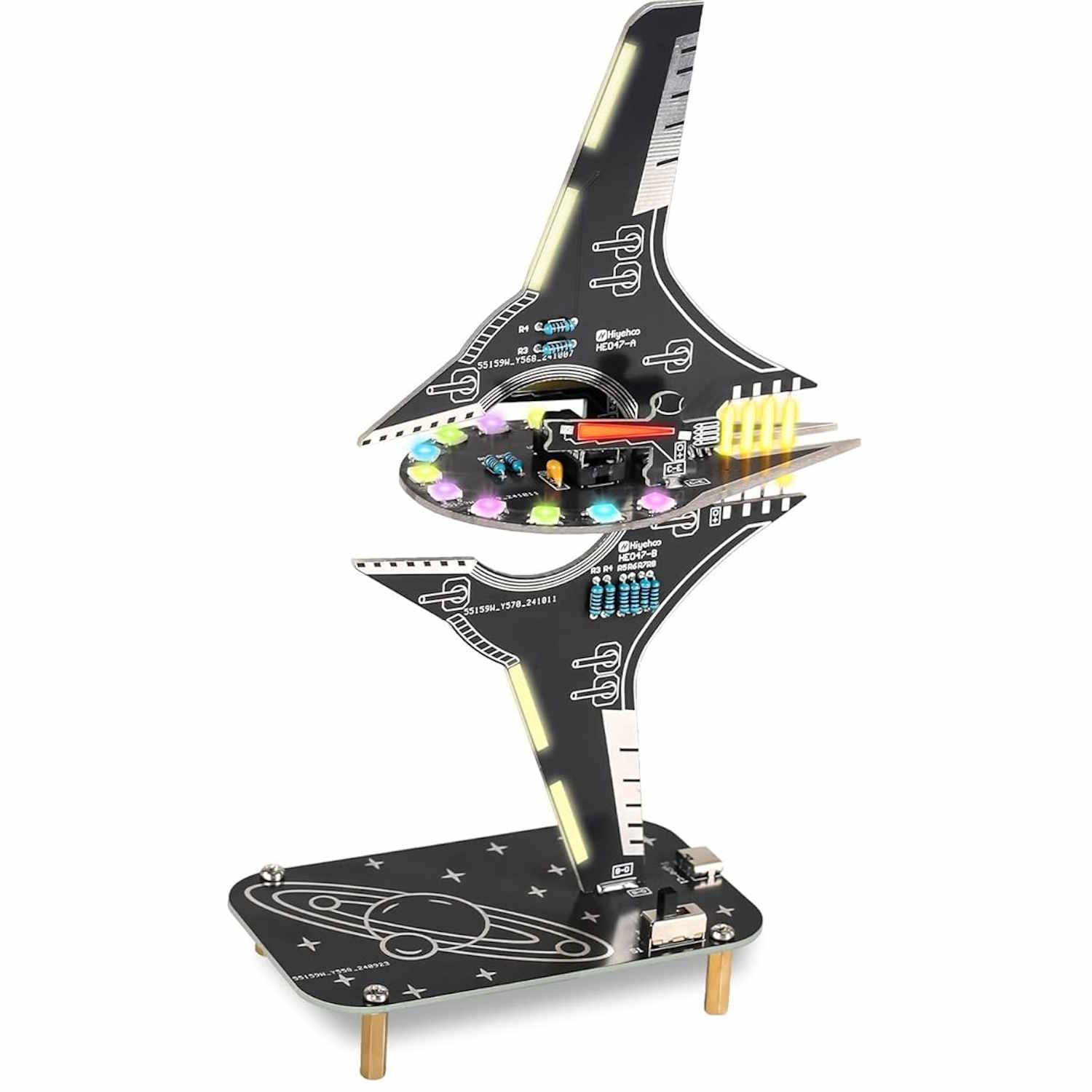 Kit DIY LED vaisseau spatial kit électronique design Spaceship, projet d'apprentissage & idée cadeau