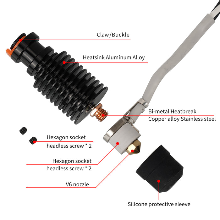 Kit CHC V6 Hotend céramique 24V 50W – Image 5