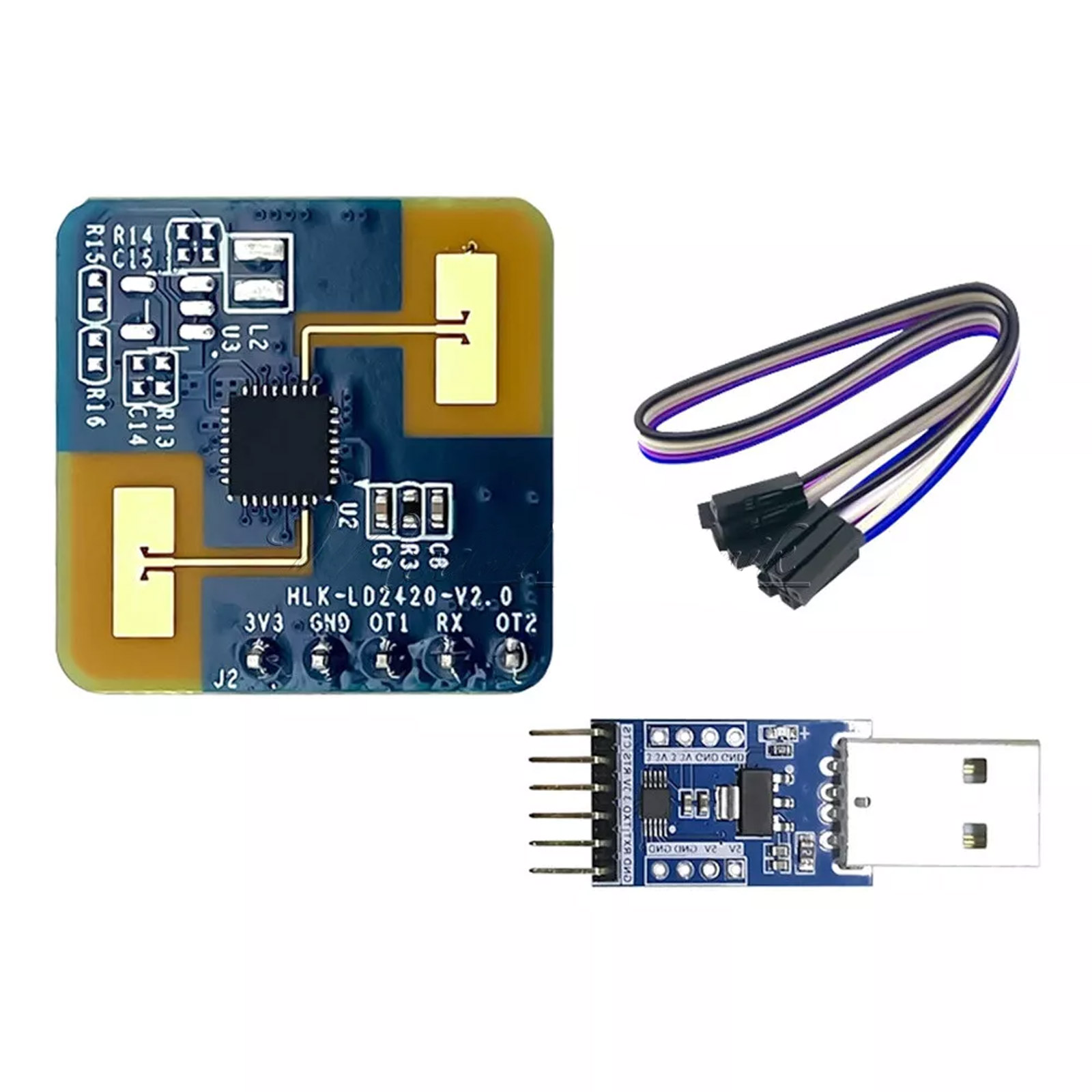 Kit module radar HLK-LD2420 24 GHz pour détection intelligente de mouvement et surveillance de présence