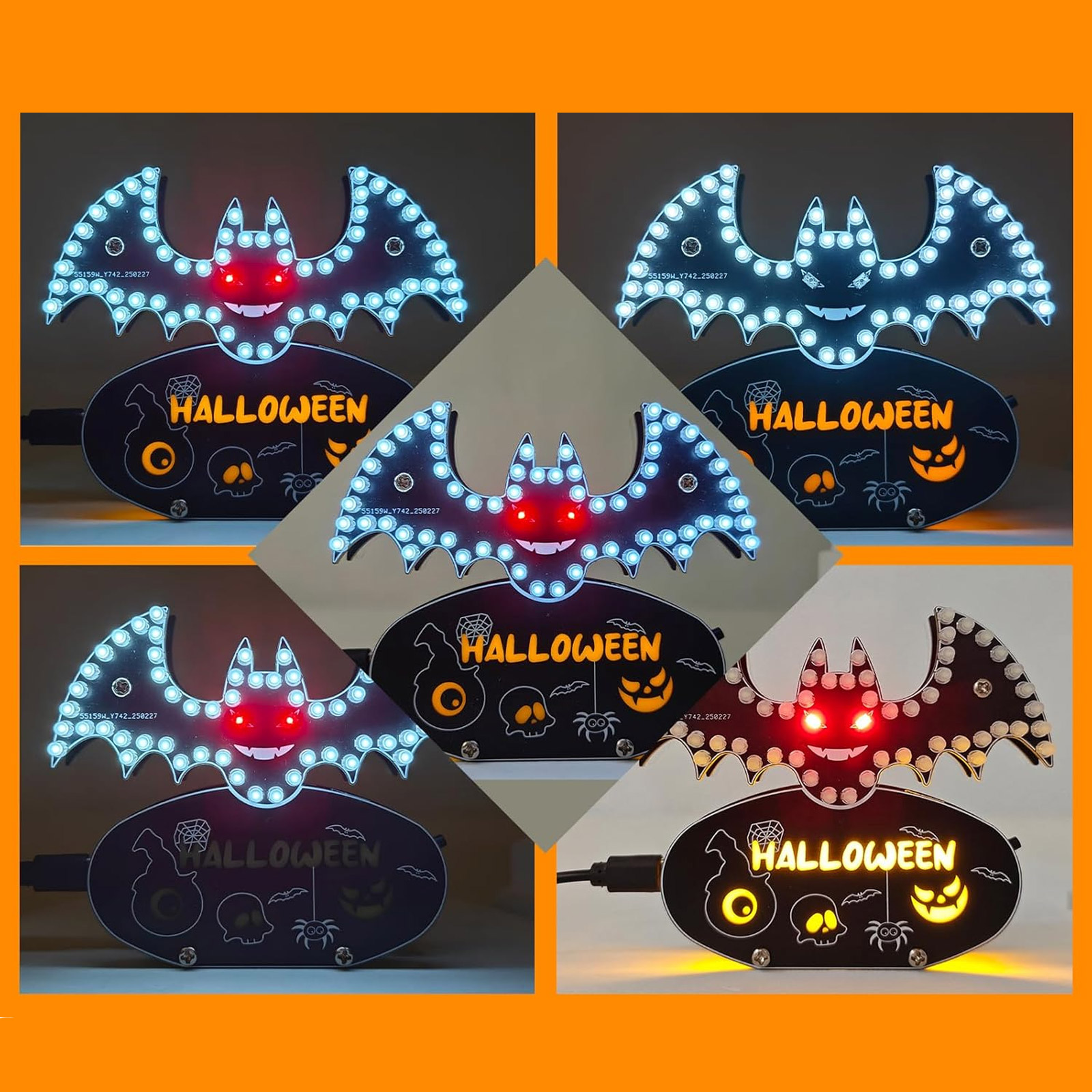 Kit Halloween LED Fledermaus avec 5 modes lumineux – Image 5