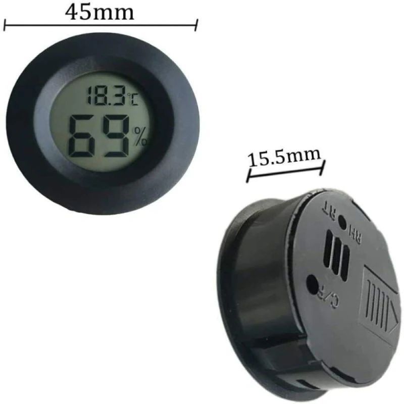 mini thermomètre hygromètre LCD (noir) – Image 3