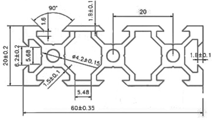 Profilé aluminium V-Slot 2060 1 mètre noir – Image 2