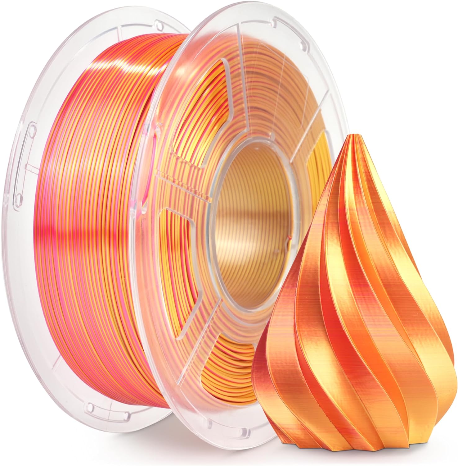 Filament Sunlu Silk PLA+ Dual Color Rouge Or 1,75 mm 1 kg