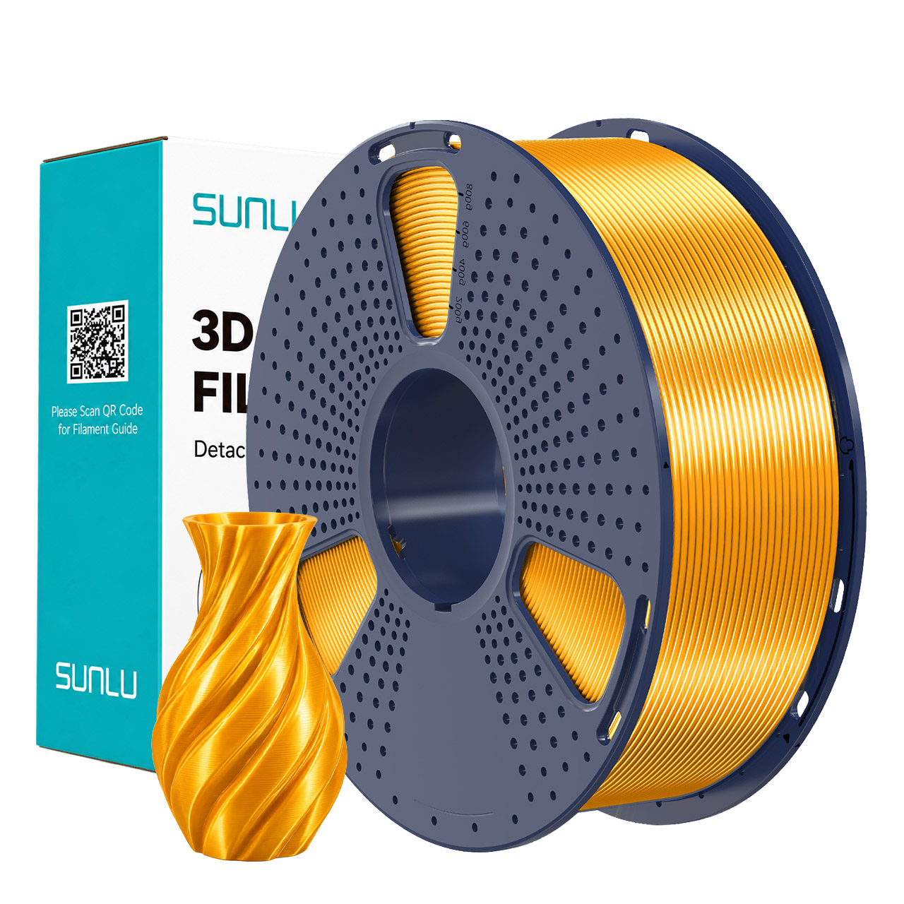 Filament Sunlu Silk PLA+ Laiton 1,75 mm 1 kg