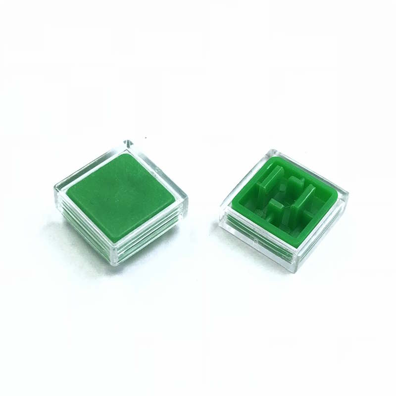 10x A14 Keycaps vertes + capuchons de protection transparents pour Boutons 12×12×7,3 mm