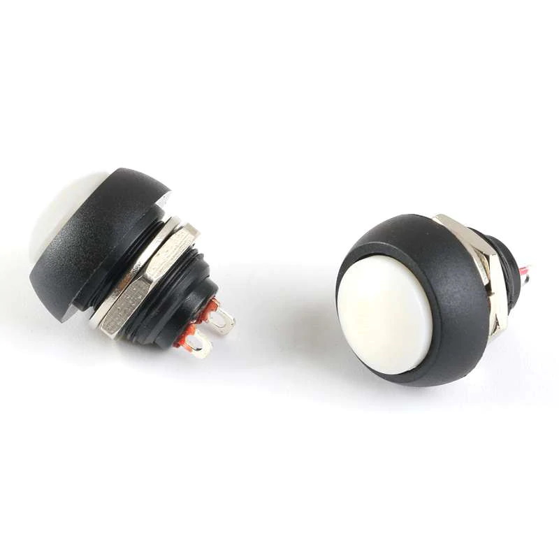 Bouton poussoir blanc 12 mm 250V 1A