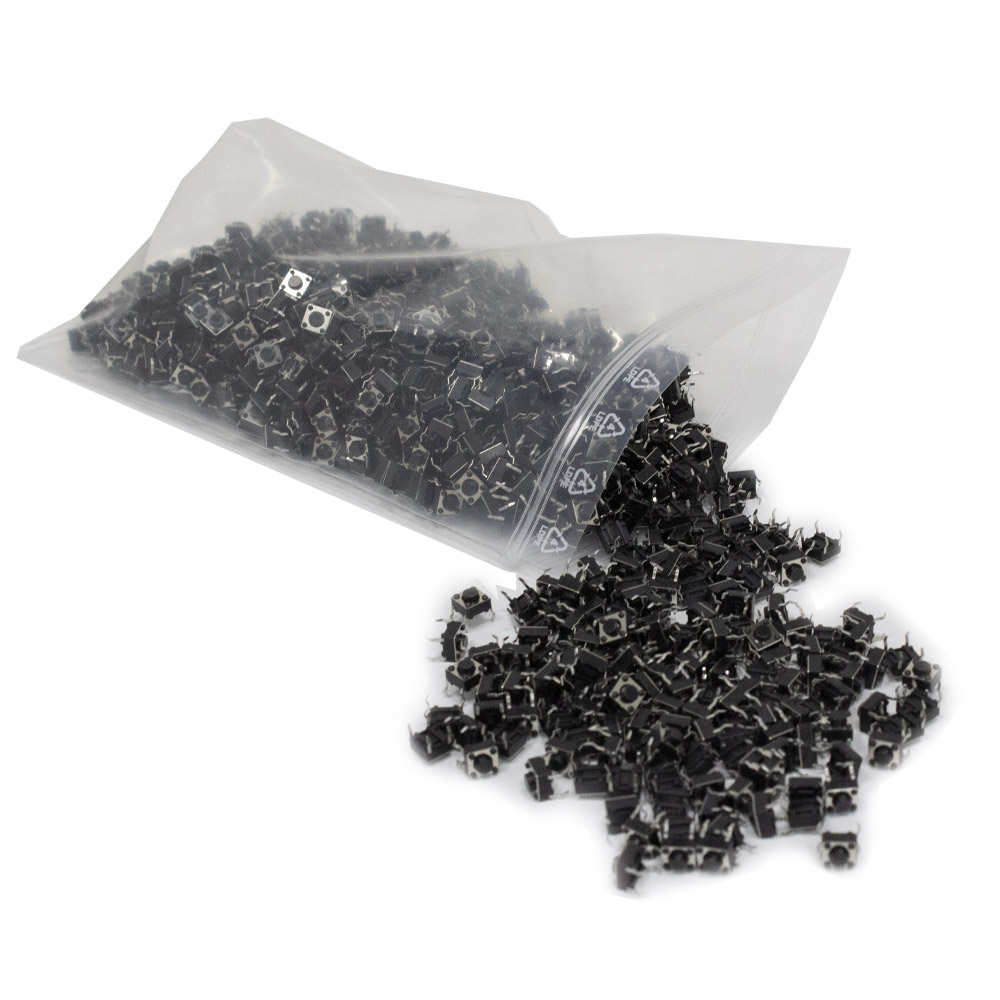 1000 Boutons miniatures / Interrupteurs 6x6x4,3mm