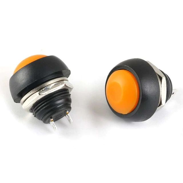 Bouton poussoir orange 12 mm 250V 1A