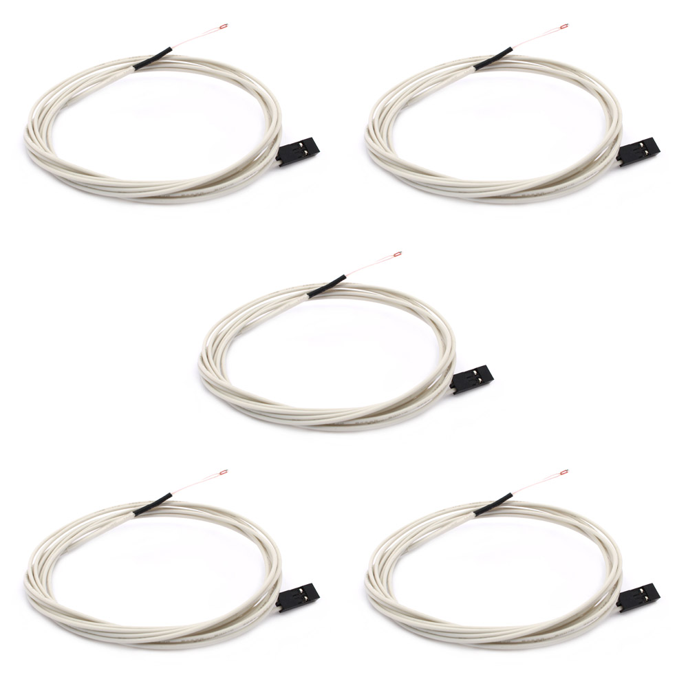 5x Thermistor NTC 3950 100k Ohm avec câble de connexion de 1 m 2 broches