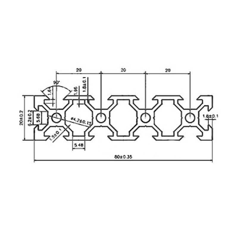 Profilé aluminium V-Slot 2080 1 mètre noir – Image 5