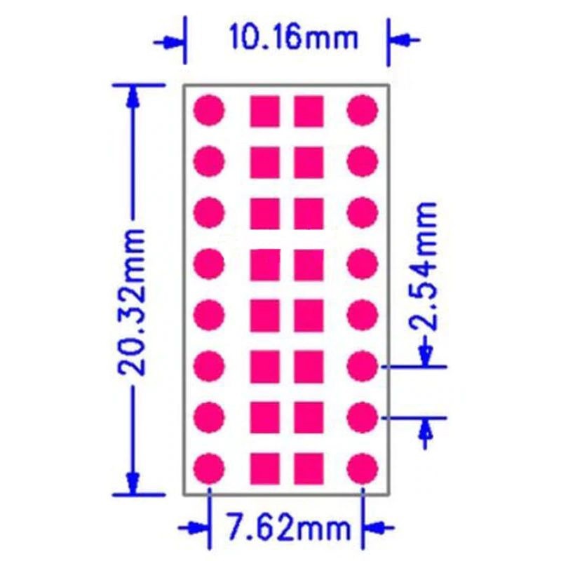20 cartes adaptatrices CMS 0805 0603 0402 vers DIP 2,54 mm – Image 4