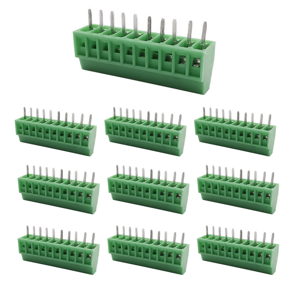 10x bornes à vis 10 broches 2,54 mm 150V 6A pour câbles 26-18 AWG