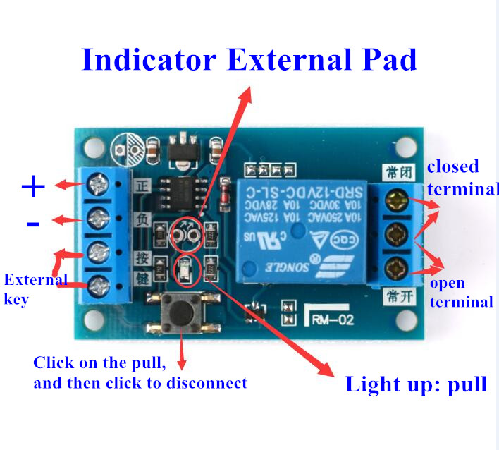Module relais 12V avec bouton Start/Stop – Image 6