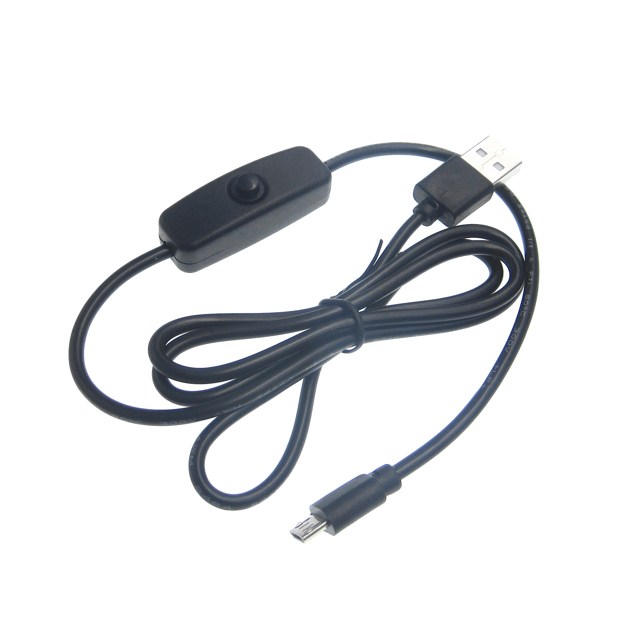 Câble Micro-USB avec interrupteur marche/arrêt pour Raspberry Pi
