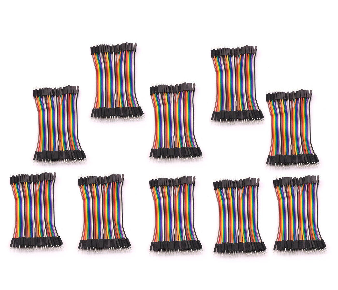 10x câbles Dupont 40 broches mâle-mâle 10 cm