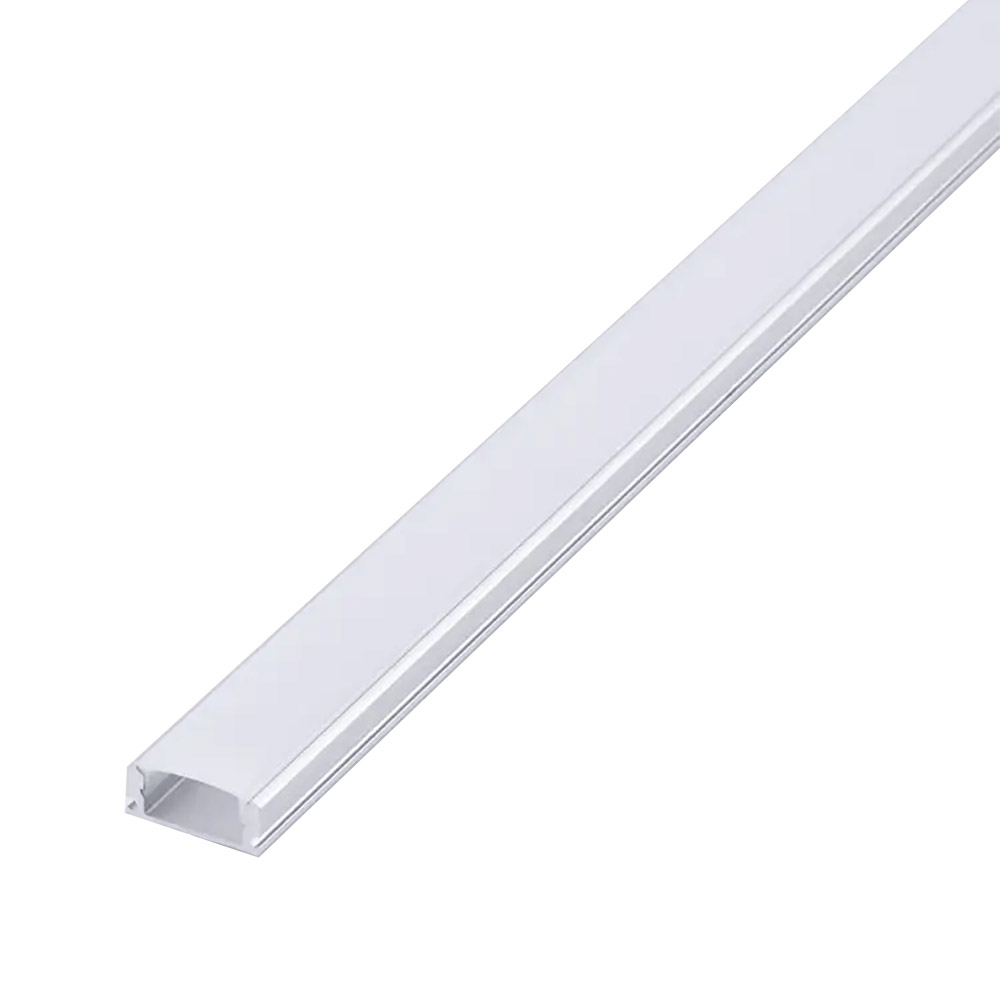 Profilé aluminium pour LED 1 m plat 17x7 mm avec couvercle (argent) – Image 2