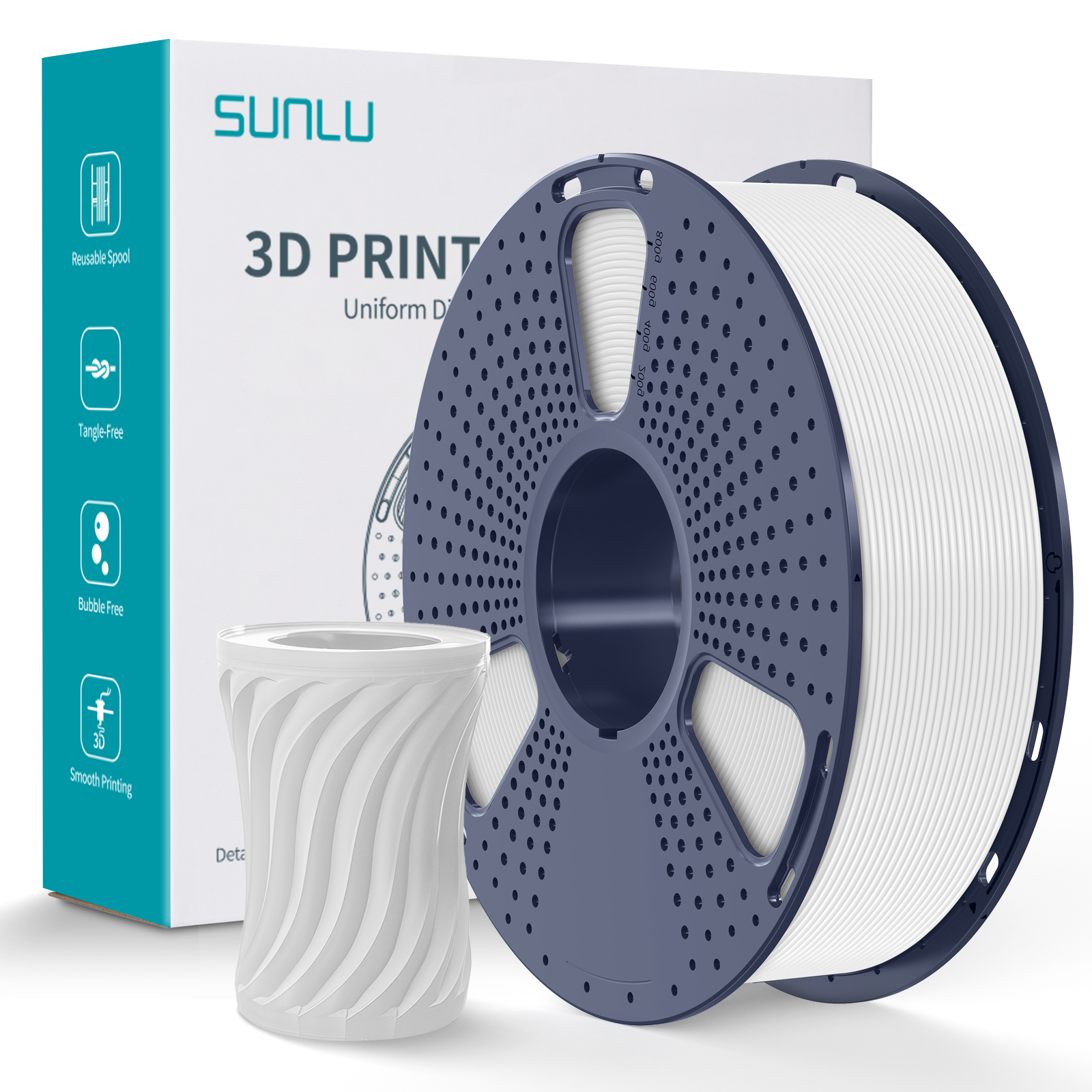 Filament Sunlu ASA Blanc 1,75 mm 1 kg