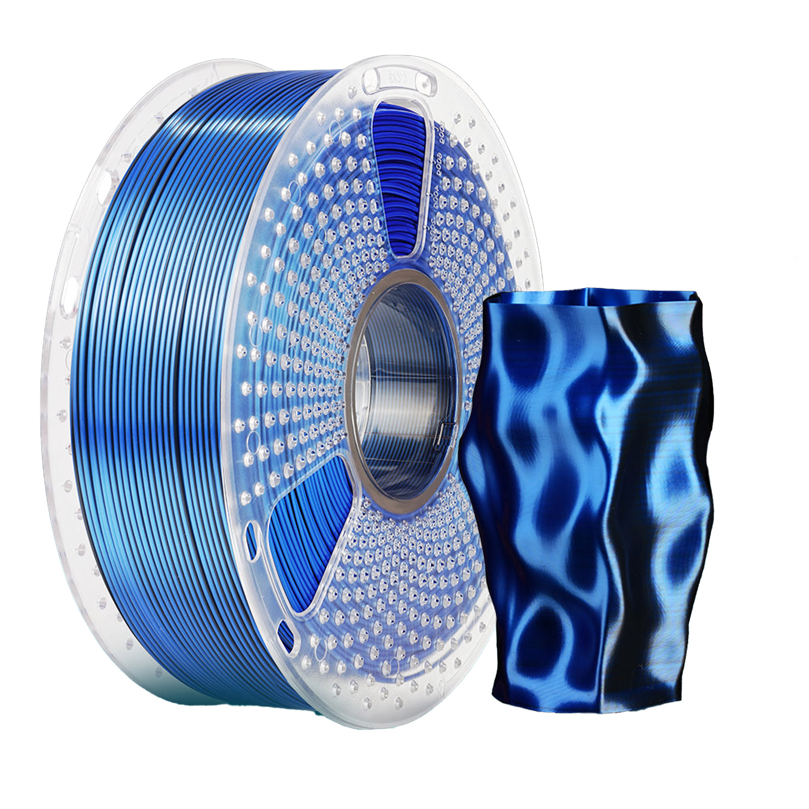yourDroid DualColor Biosilk PLA+ Filament Noir/Bleu 1.75mm 1kg – Image 2