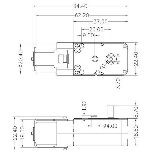 Moteur CC à engrenages 1:90 110 tr/min – moteur métallique 3–6V avec double arbre pour Arduino et robots – Image 4