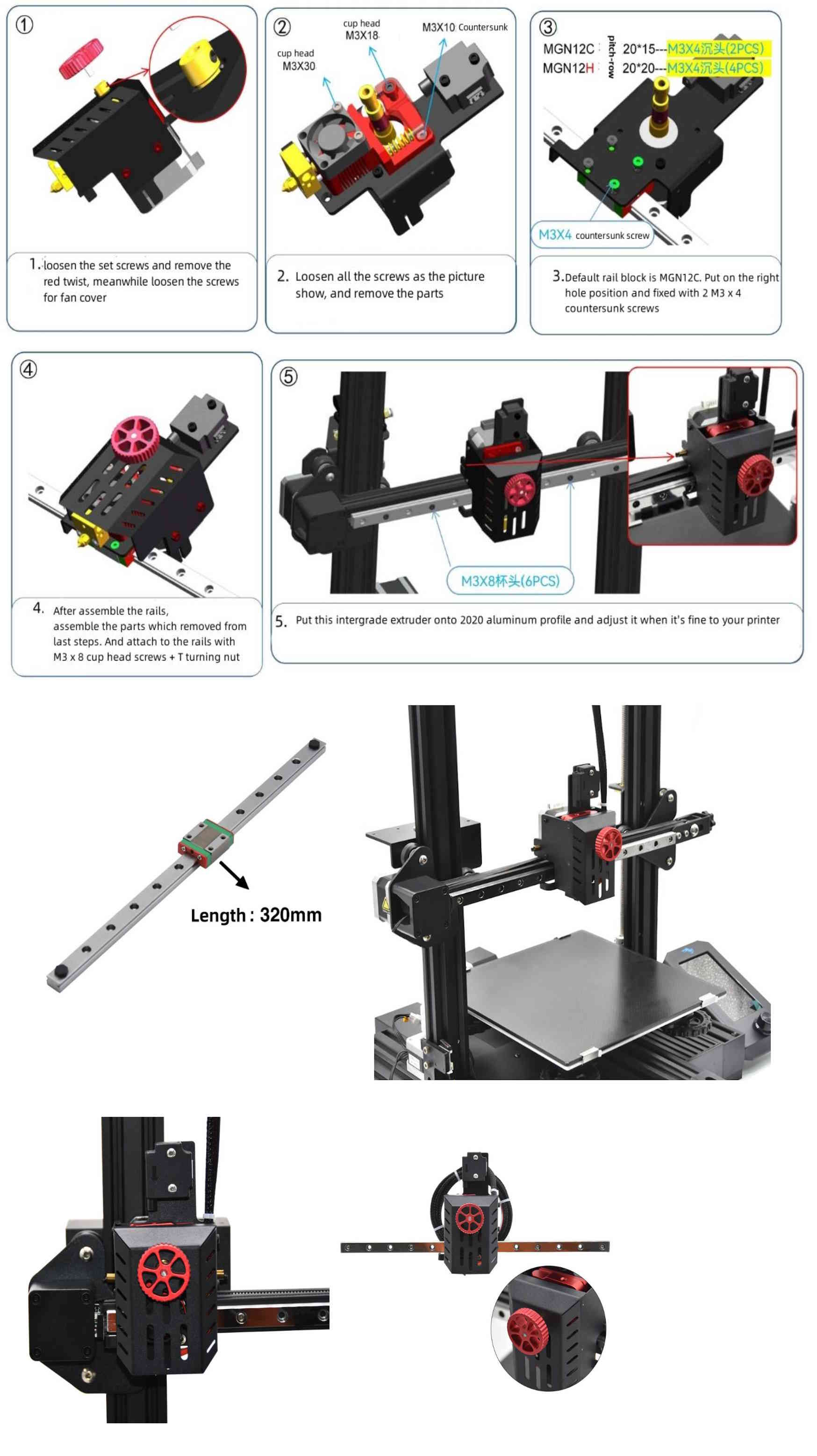 Kit de mise à niveau d'extrudeuse directe pour Ender-3 24V – Image 2