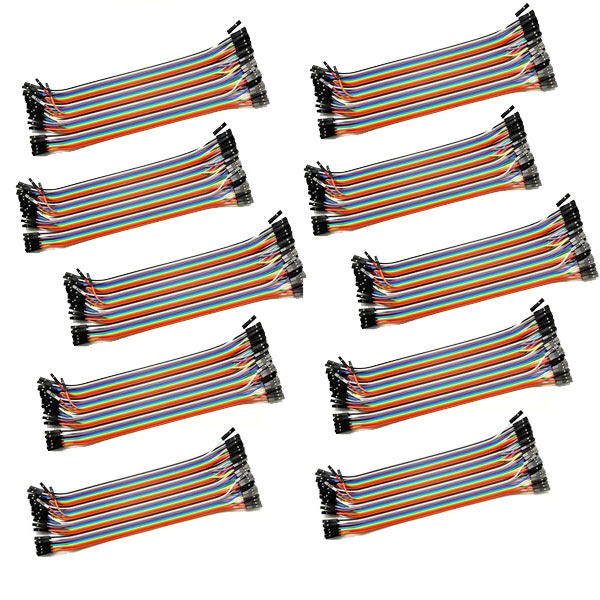 10x câbles Dupont 40 broches femelle-femelle 20 cm