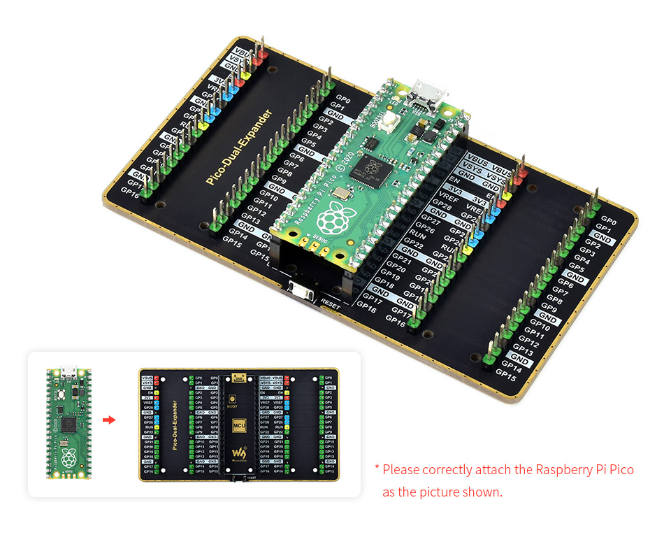 Waveshare Dual GPIO Expander pour Raspberry Pi Pico – Image 5