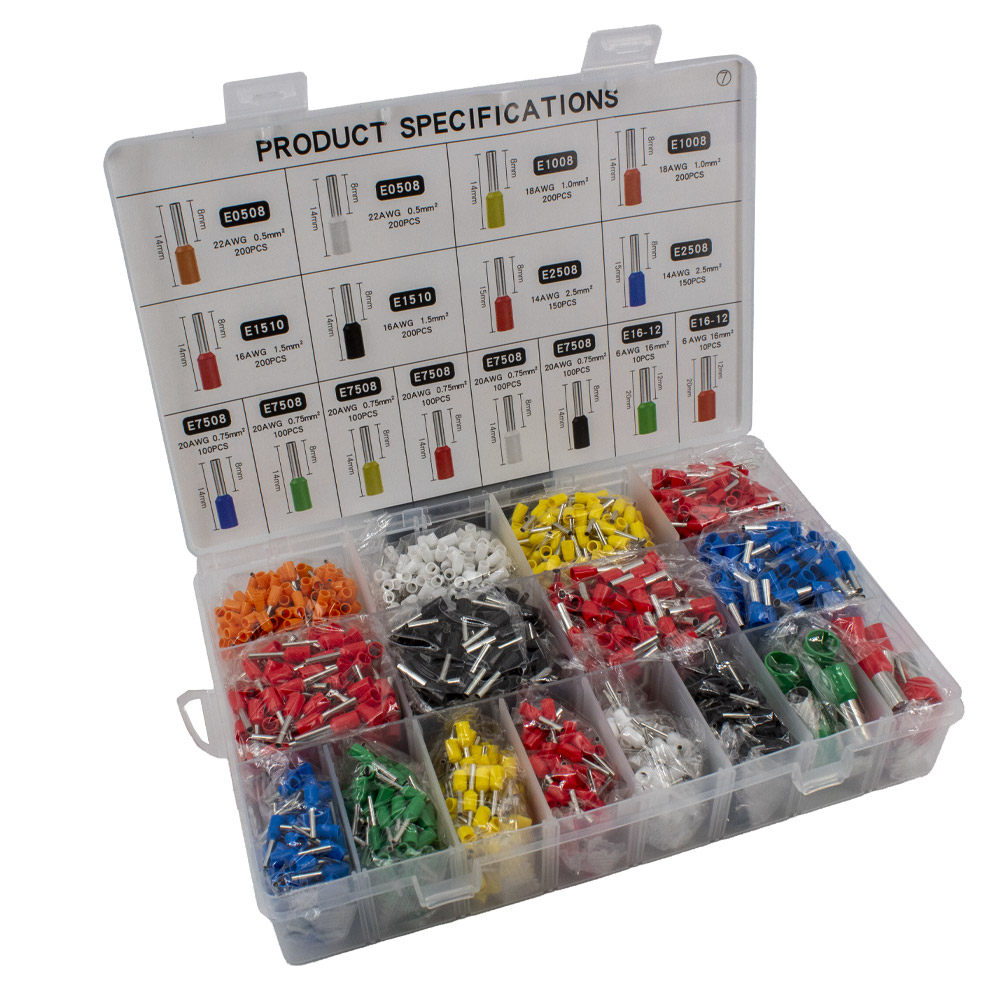 Kit de cosses à sertir 2120 pièces 16 tailles 0,5 mm²-16 mm²