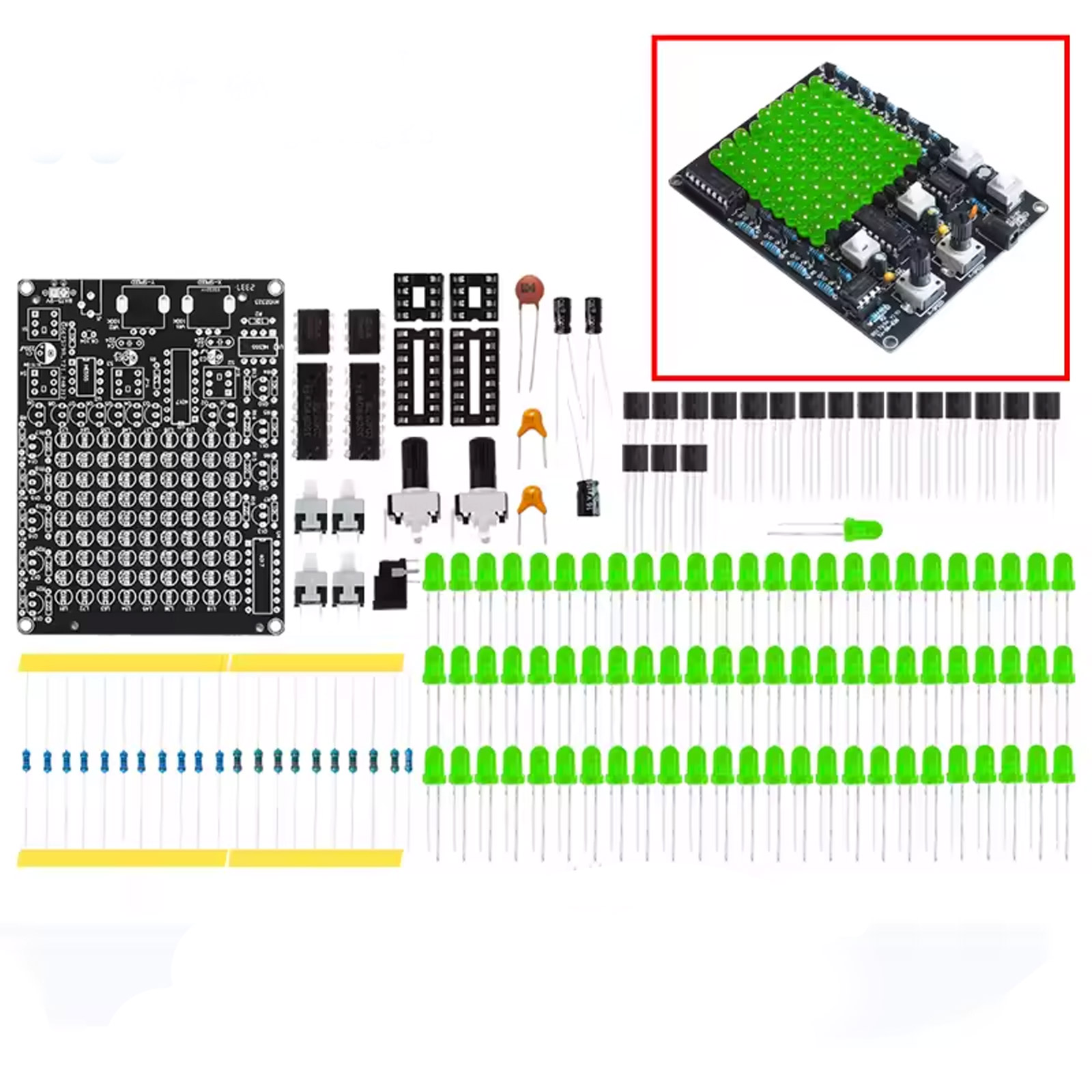 Kit jeu LED – Kit DIY de soudure avec 81 LED vertes et effet chenillard – Image 5