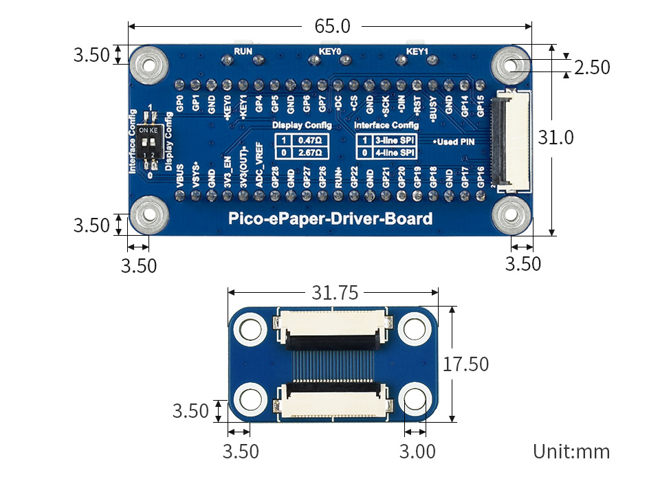 Waveshare 2,9" module d'affichage E-Paper flexible pour Raspberry Pi Pico – Image 10