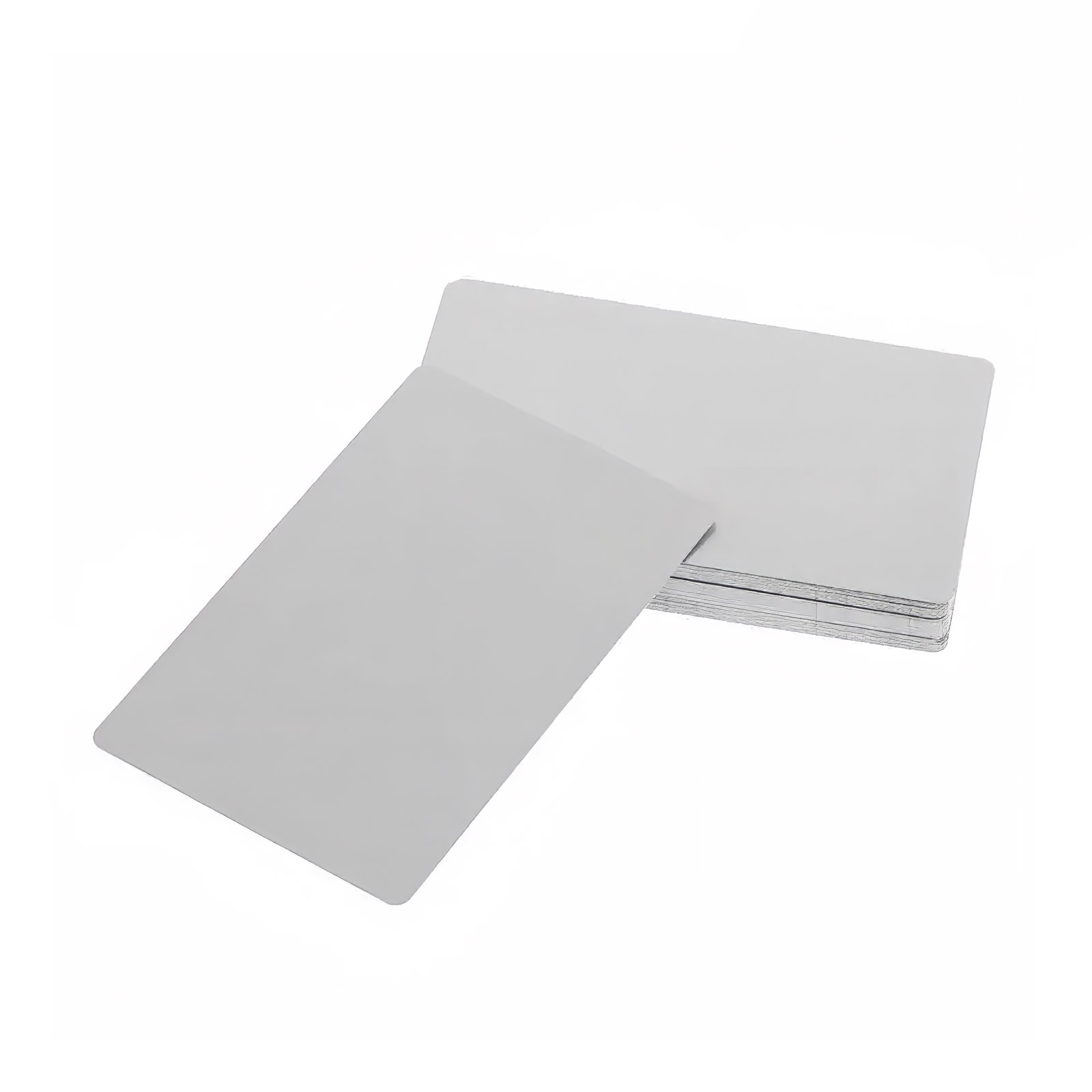 50x cartes de visite en métal brut argent – Image 2