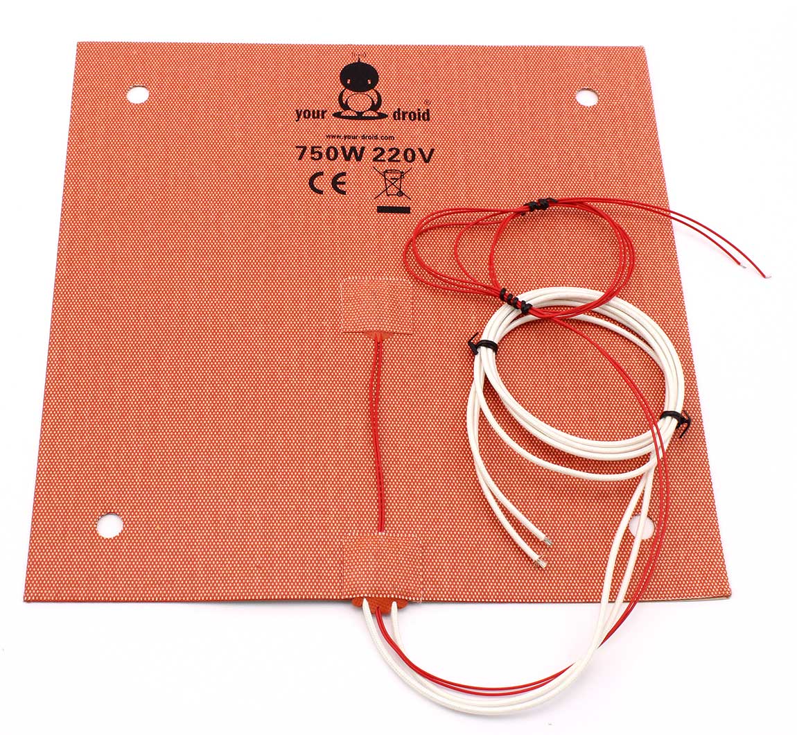 yourDroid Professional Tapis chauffant / Plateau chauffant 220V 750W 310x310mm pour CR-10