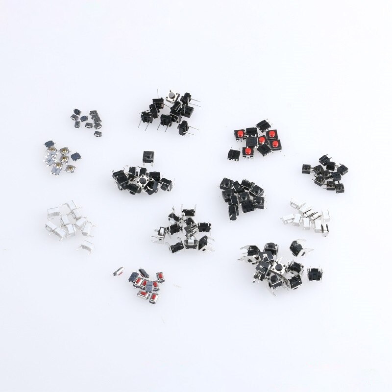 Kit de micro-interrupteurs / boutons poussoirs CMS/THT 120 pièces 12 tailles