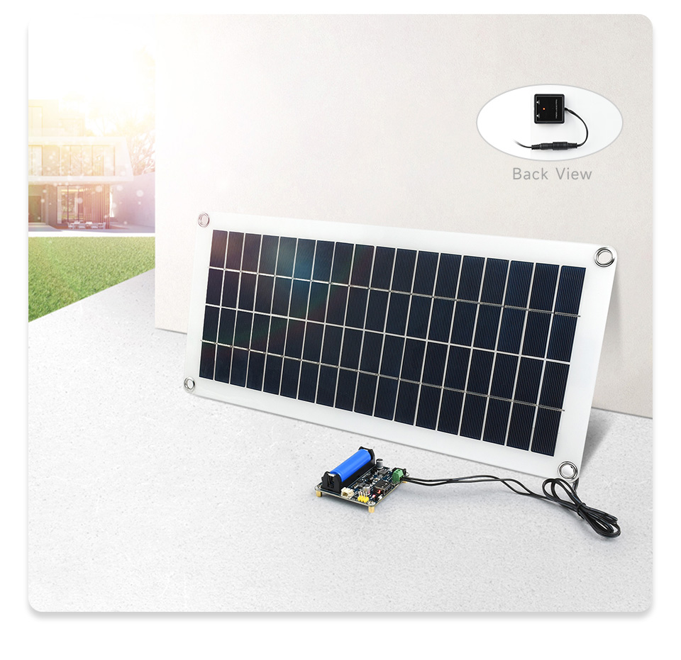 Panneau solaire semi-flexible Waveshare, 18V 10W avec sorties USB 5V – Image 4