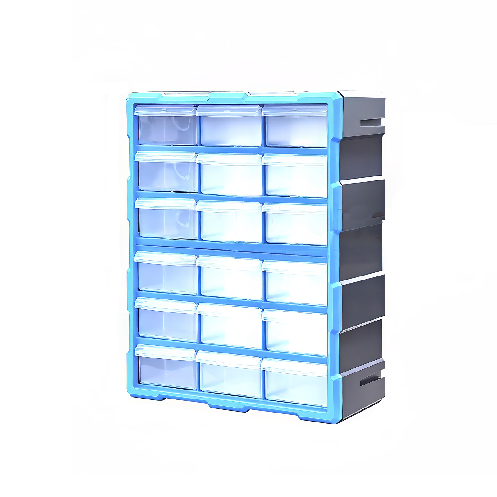 Boîte de rangement à 18 compartiments extensible (Bleu)