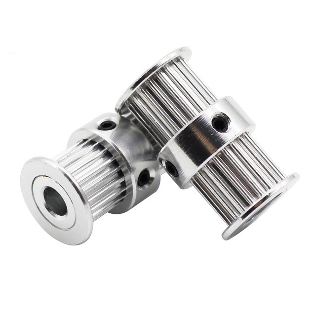 Poulie double GT2 20 dents alésage 5 mm pour courroie crantée 6 mm