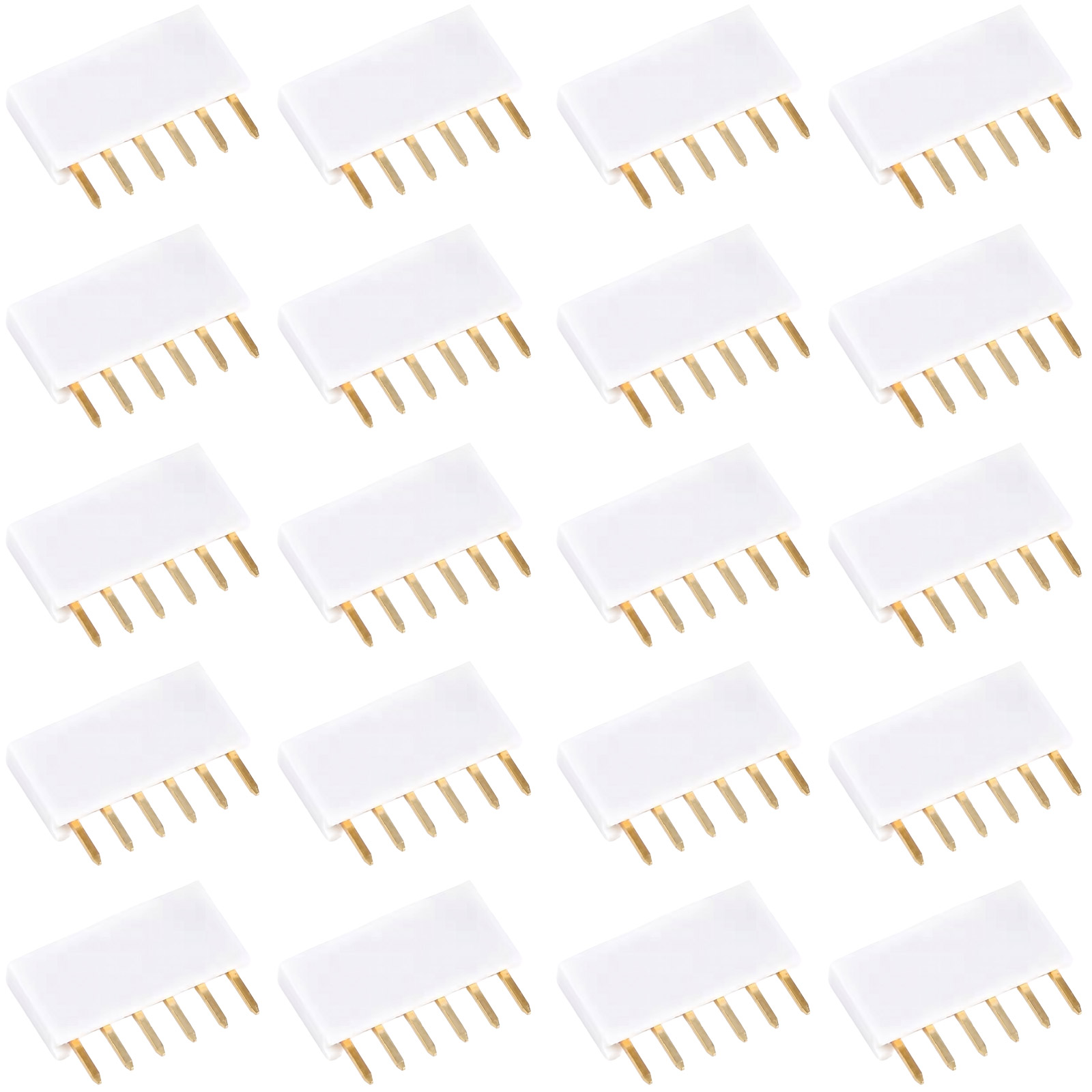 20x barrette femelle 6 broches 2,54 mm blanche
