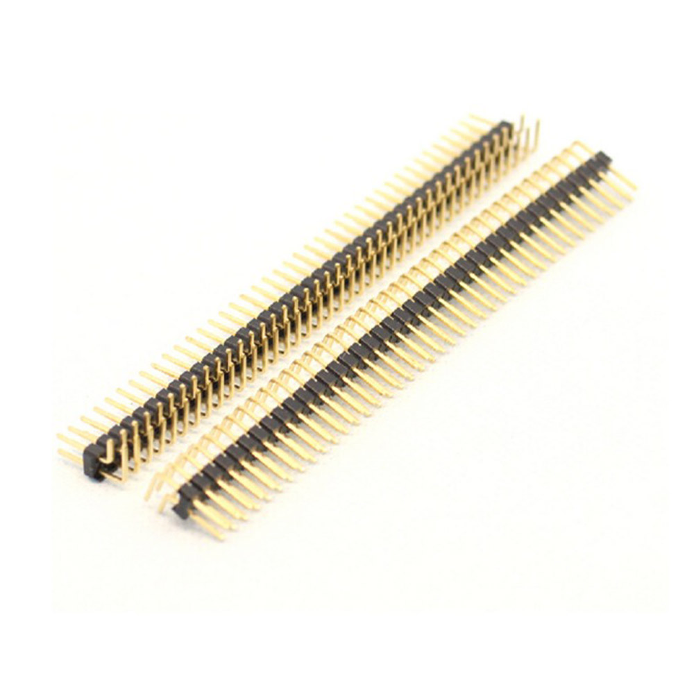 10x barrette mâle 40 broches 2,54 mm double rangée coudée – Image 2