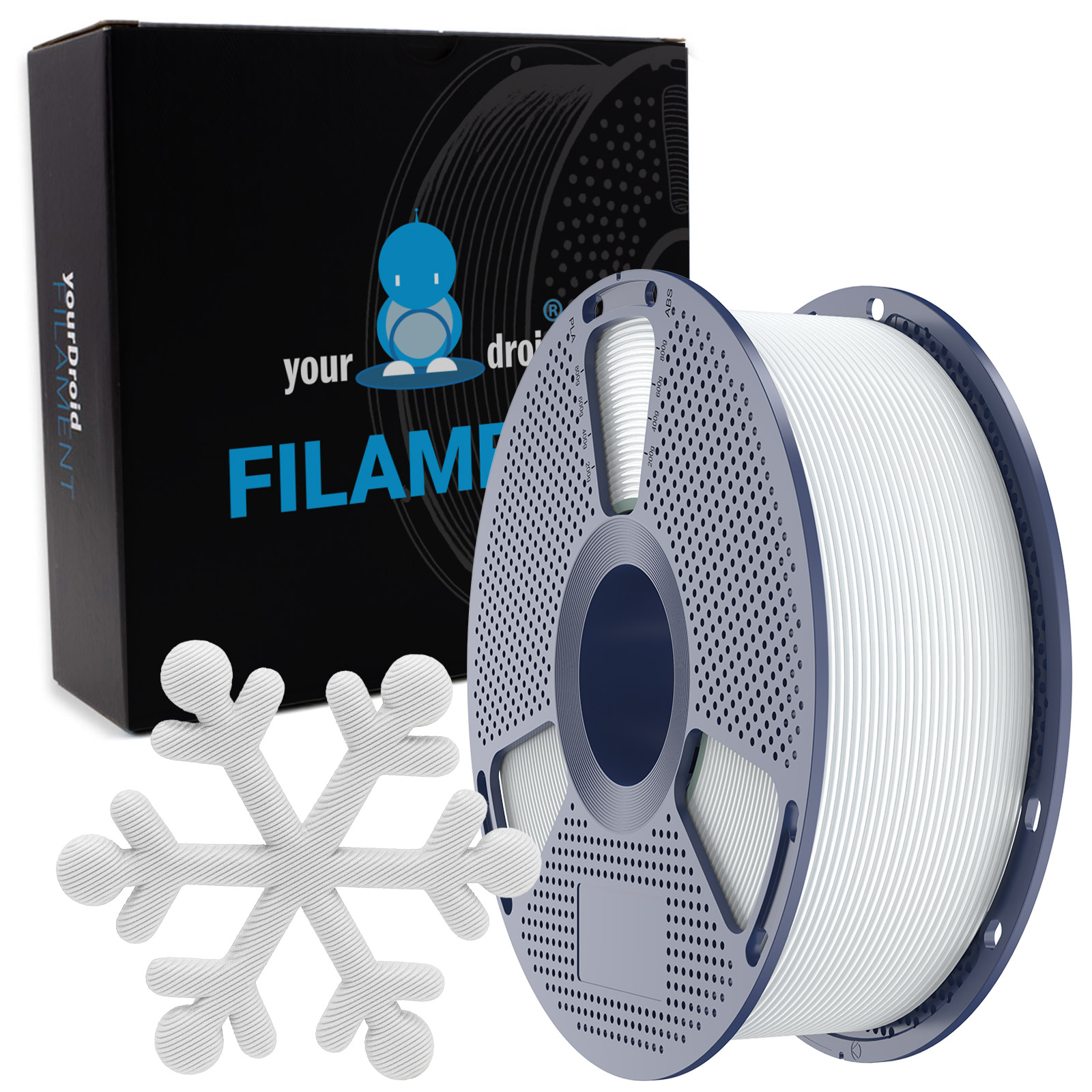 Filament PLA yourDroid Blanc froid 1.75 mm 1 kg