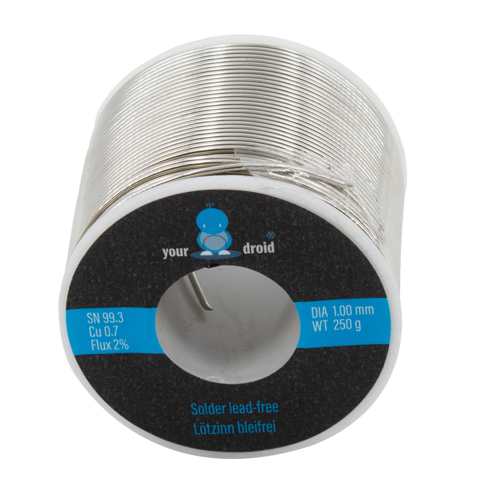 Étain à souder sans plomb 1mm 250g Sn99Cu1 avec âme de flux – Image 3