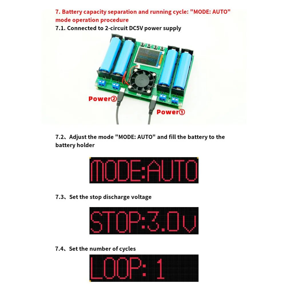 Testeur de capacité 4 canaux pour accumulateurs Lithium Li-Ion 18650 3,7-4,2V – Image 11