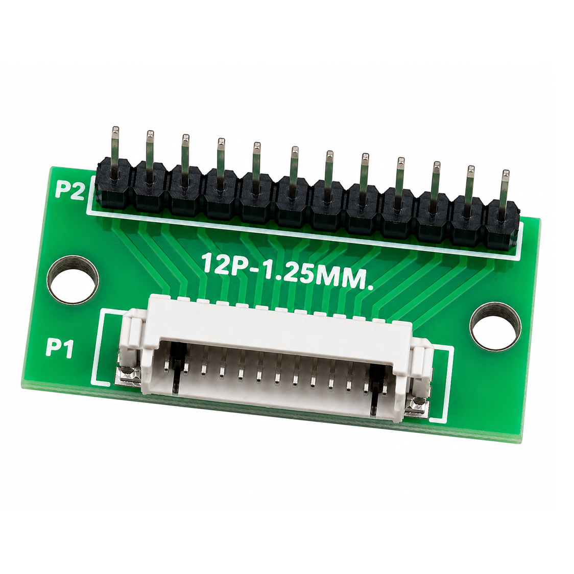Carte adaptatrice JST 1,25 mm vers 2,54 mm 12 broches – Convertisseur de pas pour connecteurs