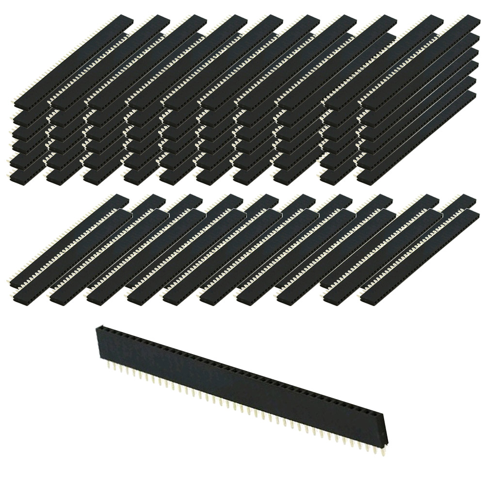 80x Barrette femelle 40 broches 2,54 mm simple rangée