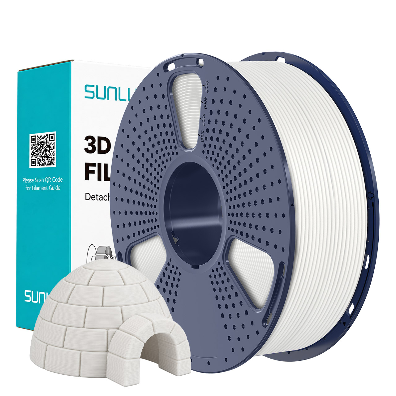 Filament Sunlu PLA Mat 1.75mm Blanc 1kg