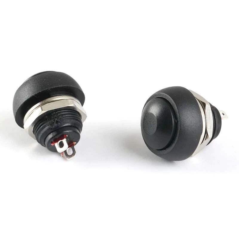 Bouton poussoir interrupteur noir 12mm 250V 1A