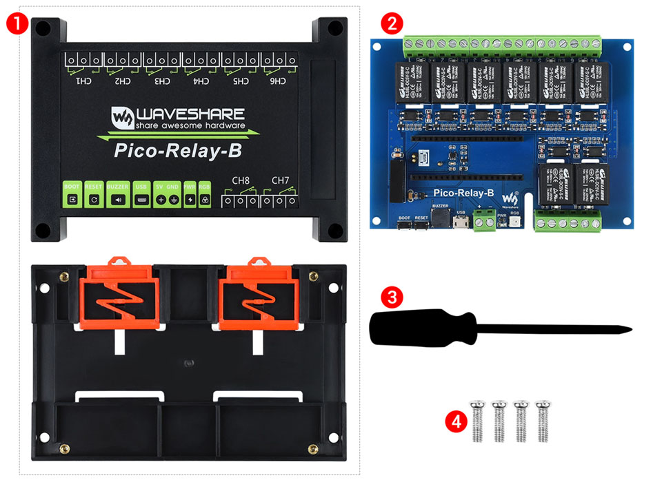 Waveshare Relais industriel 8 canaux pour Raspberry Pi Pico – Image 7