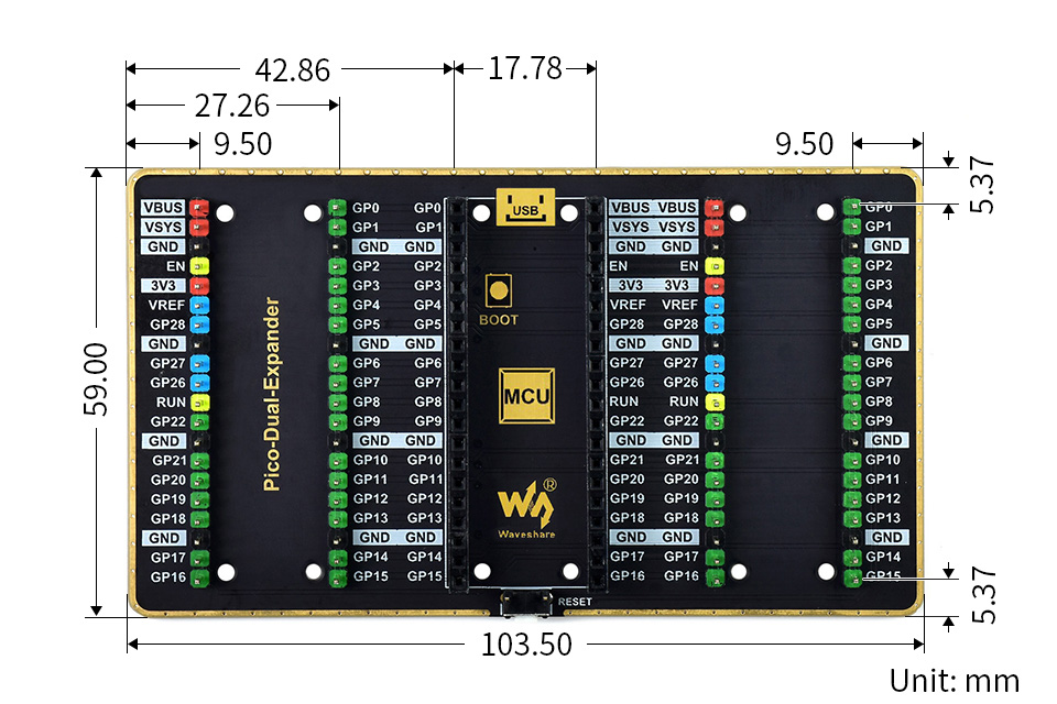 Waveshare Dual GPIO Expander pour Raspberry Pi Pico – Image 7