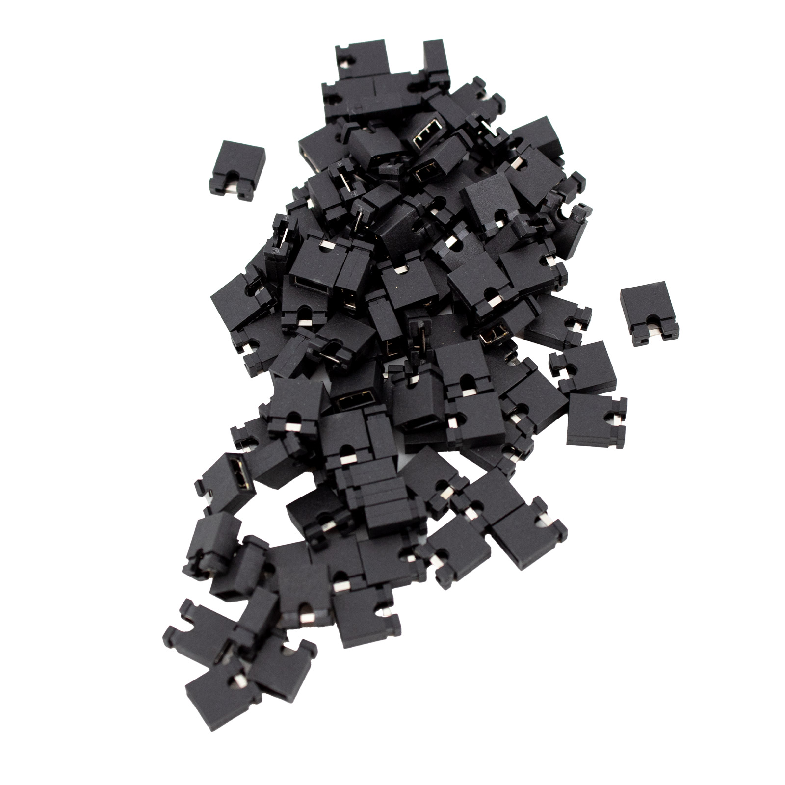 100 cavaliers de court-circuit 2,54 mm noirs